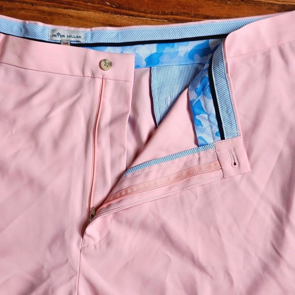 Peter Millar Salem High Drape Performance Golf Shorts Mens 54R Pink Lightweight - Picture 4 of 8